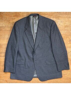 Vintage Mens Gray Wool Blazer Size 46R Saville Row Sport Coat Suit Jacket 90s